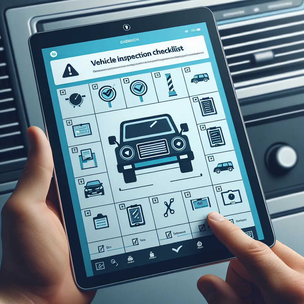 DVIR inspection checklist app interface